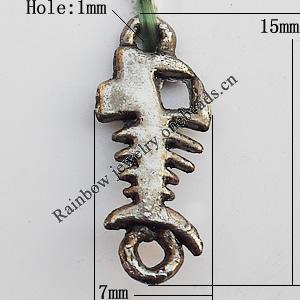 Connectors, Lead-free Zinc Alloy Jewelry Findings, 15x7mm Hole:1mm, Sold by Bag