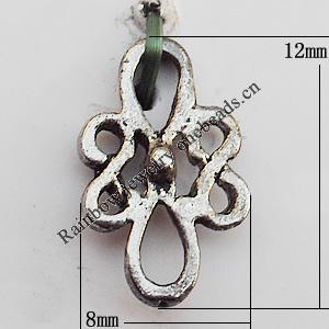 Connectors, Lead-free Zinc Alloy Jewelry Findings, 8x12mm Hole:2mm, Sold by Bag
