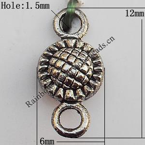 Connectors, Lead-free Zinc Alloy Jewelry Findings, 6x12mm Hole:1.5mm, Sold by Bag