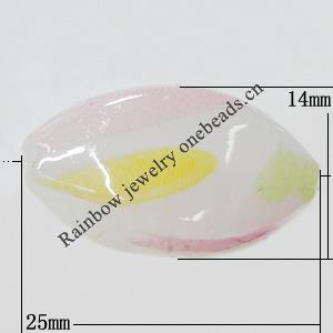 Watermark Acrylic Beads, 25x14mm Hole:2mm, Sold by Bag 