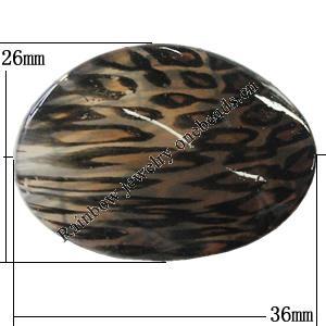 Watermark Acrylic Beads, Twist Flat Oval 36x26mm Hole:2mm, Sold by Bag 