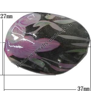 Watermark Acrylic Beads, 37x27mm Hole:2mm, Sold by Bag 