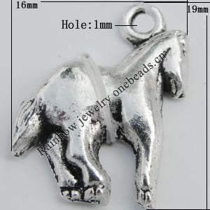 Pendant Zinc Alloy Jewelry Findings Lead-free, 16x19mm Hole:1mm Sold by Bag