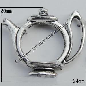 Pendant Zinc Alloy Jewelry Findings Lead-free, 24x20mm Sold by Bag