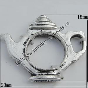 Pendant Zinc Alloy Jewelry Findings Lead-free, 23x18mm Hole:3mm Sold by Bag
