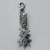 Pendant Zinc Alloy Jewelry Findings Lead-free, 27x8mm Hole:1.5mm Sold by Bag