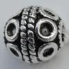 Bead Zinc Alloy Jewelry Findings Lead-free, Round 8x8mm, Hole:2mm Sold by Bag