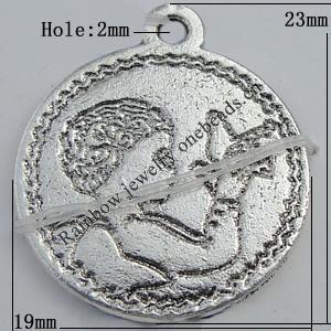 Pendant Zinc Alloy Jewelry Findings Lead-free, 19x23mm Hole:2mm Sold by Bag
