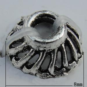 Bead Caps Zinc Alloy Jewelry Findings Lead-free, 8mm, Hole:2mm Sold by Bag