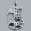 Pendant Zinc Alloy Jewelry Findings Lead-free, 39x18mm Hole:4mm Sold by Bag
