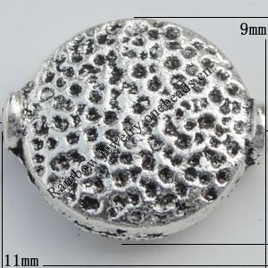 Bead Zinc Alloy Jewelry Findings Lead-free, 11x9mm, Hole:1mm Sold by Bag