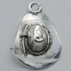 Pendant Zinc Alloy Jewelry Findings Lead-free, 21x13mm Hole:2mm Sold by Bag