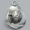 Pendant Zinc Alloy Jewelry Findings Lead-free, 21x13mm Hole:2mm Sold by Bag