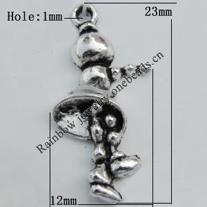 Pendant Zinc Alloy Jewelry Findings Lead-free, 23x12mm Hole:1mm Sold by Bag