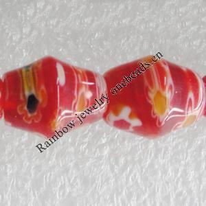  Millefiori Glass Beads,  Edge Oval 12x10mm Sold per 16-Inch Strand