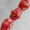  Millefiori Glass Beads,  Edge Oval 12x10mm Sold per 16-Inch Strand