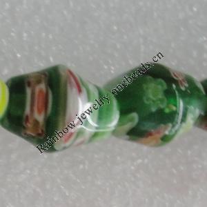  Millefiori Glass Beads,  Edge Oval 10x8mm Sold per 16-Inch Strand