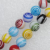  Millefiori Glass Beads Mix color, Round 8mm Sold per 16-Inch Strand