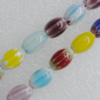  Millefiori Glass Beads Mix color,  Oval 15x10mm Sold per 16-Inch Strand