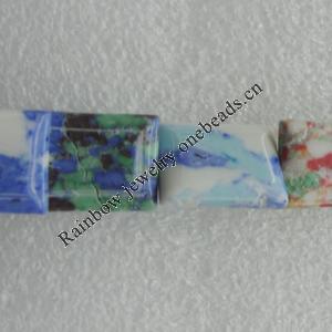  Turquoise Beads,  Rectangle 13x18mm Sold per 16-Inch Strand