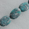  Turquoise Beads,  Flat Oval 16x10mm Sold per 16-Inch Strand