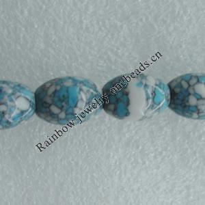  Turquoise Beads,  Oval 12mm Sold per 16-Inch Strand