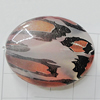 Watermark Acrylic Beads, Flat Oval 33x26mm Hole:2mm, Sold by Bag