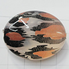 Watermark Acrylic Beads, Flat Oval 33x26mm Hole:2mm, Sold by Bag