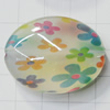 Watermark Acrylic Beads, Flat Oval 33x26mm Hole:2mm, Sold by Bag