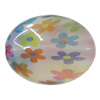 Watermark Acrylic Beads, Flat Oval 33x26mm Hole:2mm, Sold by Bag