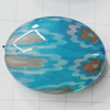 Watermark Acrylic Beads, Flat Oval 33x26mm Hole:2mm, Sold by Bag