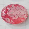 Watermark Acrylic Beads, Flat Oval 33x26mm Hole:2mm, Sold by Bag