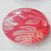 Watermark Acrylic Beads, Flat Oval 33x26mm Hole:2mm, Sold by Bag