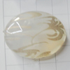 Watermark Acrylic Beads, Flat Oval 33x26mm Hole:2mm, Sold by Bag