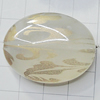 Watermark Acrylic Beads, Flat Oval 33x26mm Hole:2mm, Sold by Bag