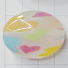 Watermark Acrylic Beads, Flat Oval 33x26mm Hole:2mm, Sold by Bag