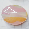 Watermark Acrylic Beads, Flat Oval 33x26mm Hole:2mm, Sold by Bag