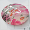 Watermark Acrylic Beads, Flat Oval 33x26mm Hole:2mm, Sold by Bag