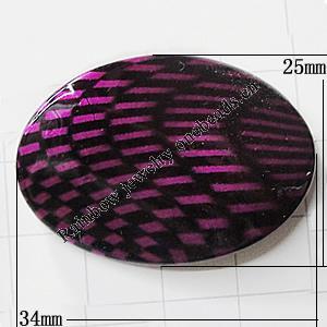 Imitate Animal skins Acrylic Beads, Flat Oval 34x25mm Hole:2mm, Sold by Bag