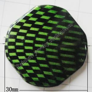 Imitate Animal skins Acrylic Beads, Rectangle 30mm Hole:2mm, Sold by Bag