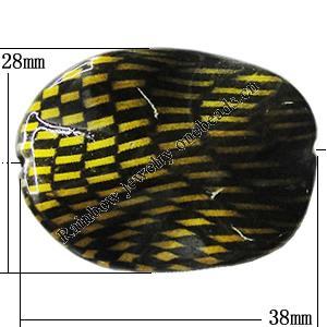 Imitate Animal skins Acrylic Beads, Twist Flat Oval 37x27mm Hole:2mm, Sold by Bag