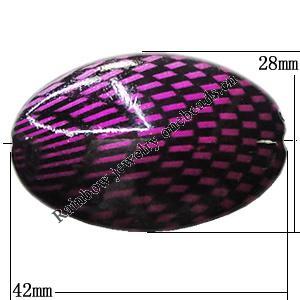 Imitate Animal skins Acrylic Beads, Flat Oval 42x28mm Hole:2mm, Sold by Bag