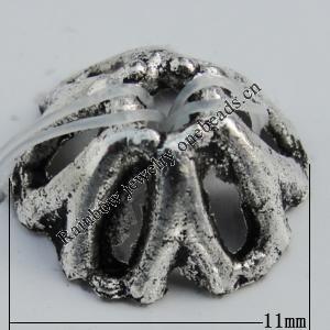 Bead Caps Zinc Alloy Jewelry Findings Lead-free, 11mm, Hole:2mm Sold by Bag