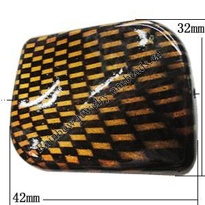 Imitate Animal skins Acrylic Beads, 42x32mm Hole:2mm, Sold by Bag