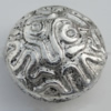 Bead Zinc Alloy Jewelry Findings Lead-free, Flat Round 15mm, Hole:1mm Sold by Bag