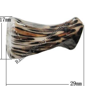 Imitate Animal skins Acrylic Beads, 29x17mm Hole:2mm, Sold by Bag