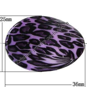Imitate Animal skins Acrylic Beads, Twist Flat Oval 36x25mm Hole:2mm, Sold by Bag