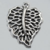 Pendant Zinc Alloy Jewelry Findings Lead-free, Leaf 24x19mm Hole:1mm Sold by Bag