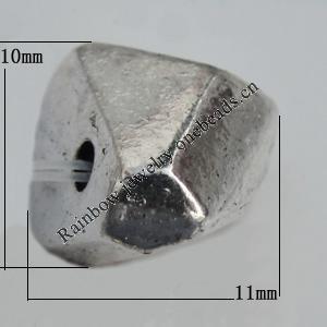 Bead Zinc Alloy Jewelry Findings Lead-free, Nugget 11x10mm, Hole:2mm Sold by Bag