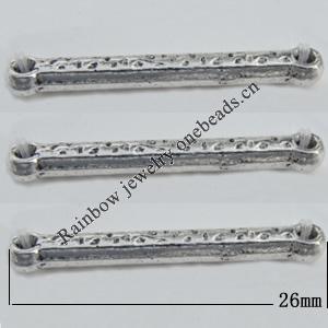 Connector Zinc Alloy Jewelry Findings Lead-free, 26x3mm, Hole:1mm Sold by Bag